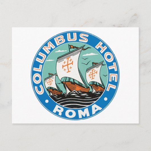 Columbus Hotel, Roma Briefkaart (Voorkant)