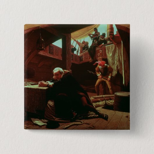 Columbus in Chains, 1863 Vierkante Button 5,1 Cm (Voorkant)