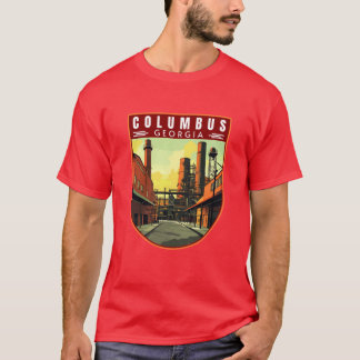 Columbus in Georgia USA Vintage Reis Kunst Embleem T-shirt