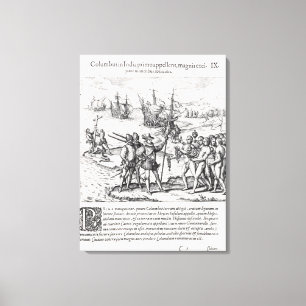 Columbus in wat het eerst India heet Canvas Afdruk