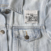 Columbus in wat het eerst India heet Vierkante Button 5,1 Cm (In situ)