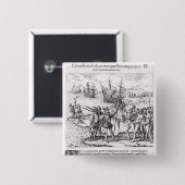 Columbus in wat het eerst India heet Vierkante Button 5,1 Cm (Voorkant /achterkant)