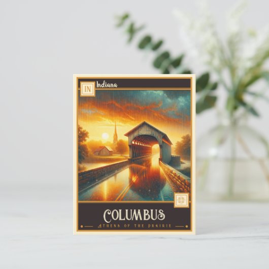 Columbus, Indiana |  Briefkaart (Staand voorkant)