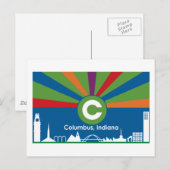 Columbus Indiana Flag Briefkaart (Voorkant / Achterkant)