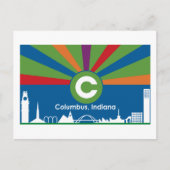 Columbus Indiana Flag Briefkaart (Voorkant)