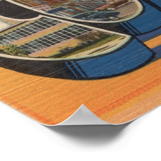 Columbus, Indiana - grote letterscènes Poster (Hoek)