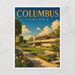 Columbus Indiana House GeoSaga Briefkaart
