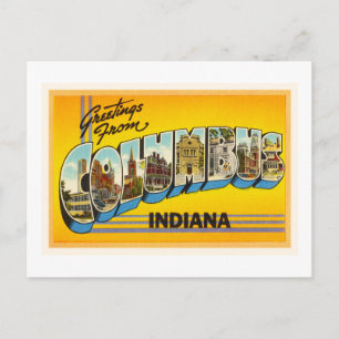 Columbus Indiana in Old Vintage Travel Souvenir Briefkaart