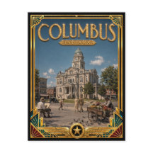 Columbus Indiana Vintage Art Deco Gouden Tijdperk