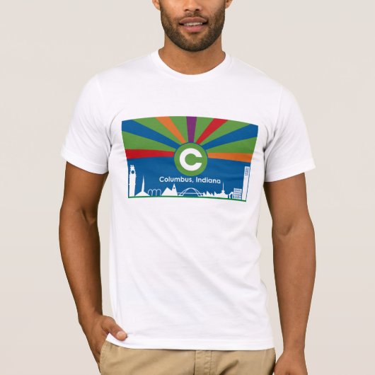 Columbus Indiana Vlag T-shirt (Voorkant)