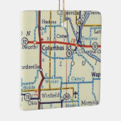 Columbus Junction IA kaart Keramisch Ornament (Rechts)