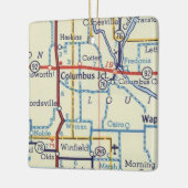 Columbus Junction IA kaart Keramisch Ornament (Links)