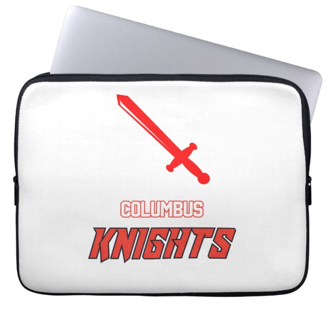 Columbus Knights wit Laptop Sleeve (Voorkant)