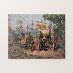 Columbus Landing in America Painting (1892) Legpuzzel