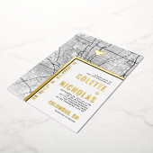 Columbus Love Locator | Stad thema bruiloft Folie Uitnodiging (Gedraaid)