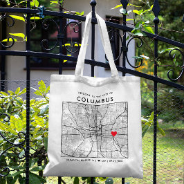 Columbus Love Locator | Stadsplattegrond Bruiloft  Tote Bag