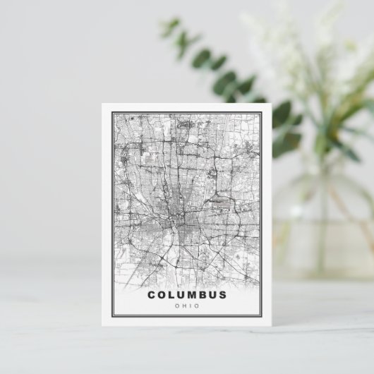 Columbus Map Briefkaart (Staand voorkant)