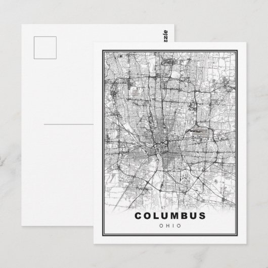 Columbus Map Briefkaart (Voorkant / Achterkant)