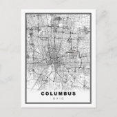 Columbus Map Briefkaart (Voorkant)