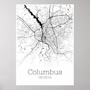 Columbus Map - Georgia - City Map Poster