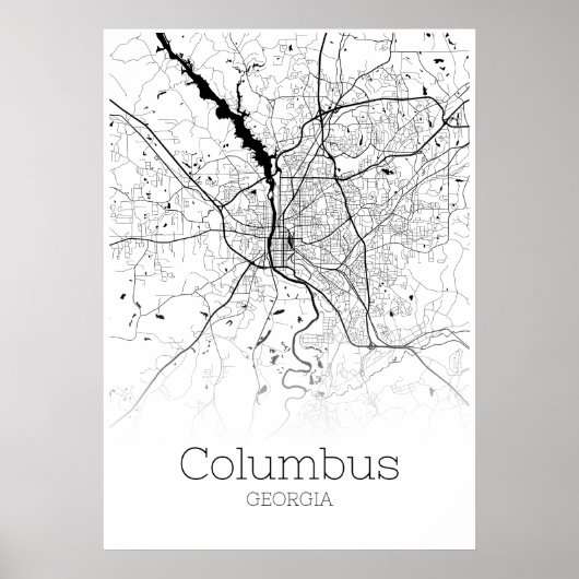 Columbus Map - Georgia - City Map Poster (Voorkant)