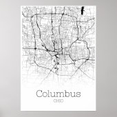 Columbus Map - Ohio - City Map Poster (Voorkant)