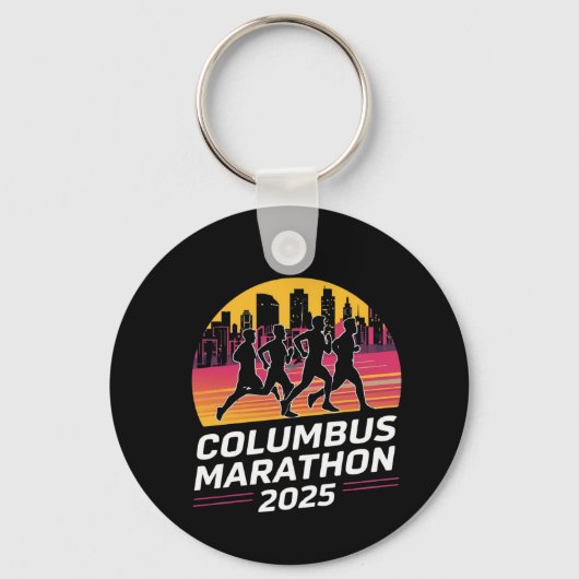 Columbus Marathon 2025 silhouet Sleutelhanger (Voorkant)