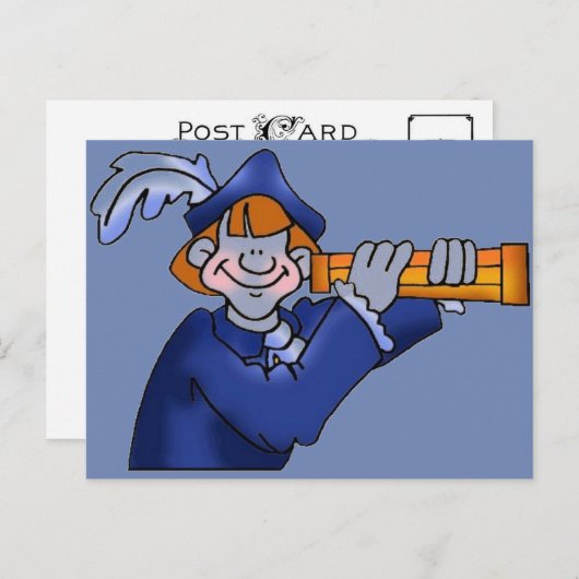Columbus met spyglass briefkaart (Voorkant / Achterkant)