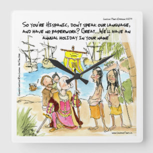 Columbus migreert naar Amerika grappige wandklok