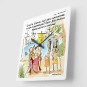 Columbus migreert naar Amerika grappige wandklok (Hoek)