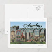 Columbus, Montana - grote letterscènes Briefkaart (Voorkant / Achterkant)