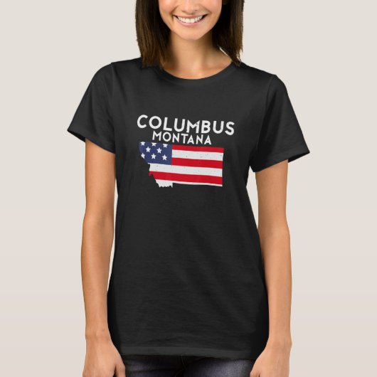 Columbus Montana USA State America Travel Montanan T-shirt (Voorkant)
