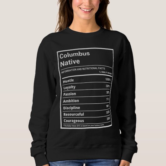 Columbus Native Funny Nutrition Pride Trui (Voorkant)