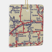 Columbus NE  kaart Keramisch Ornament (Rechts)