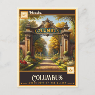 Columbus, Nebraska   Antiek Briefkaart