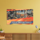 Columbus, Nebraska - grote letterscènes Canvas Afdruk (Insitu (Woonkamer))