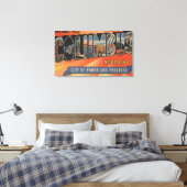 Columbus, Nebraska - grote letterscènes Canvas Afdruk (Insitu (Slaapkamer))