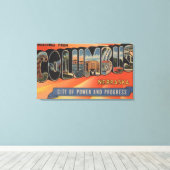 Columbus, Nebraska - grote letterscènes Canvas Afdruk (Insitu (Houten vloer))