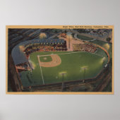 Columbus, OH - Aerial of Red Bird Baseball Poster (Voorkant)