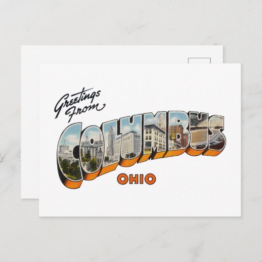 Columbus OH Briefkaart (Voorkant / Achterkant)