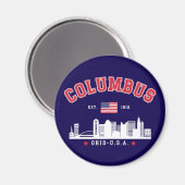 Columbus OH Downtown Silhouette Magneet (Voorkant / Achterkant)