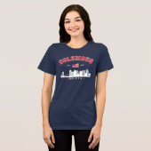 Columbus OH Downtown Silhouette Tri-Blend Shirt (Voorkant volledig)