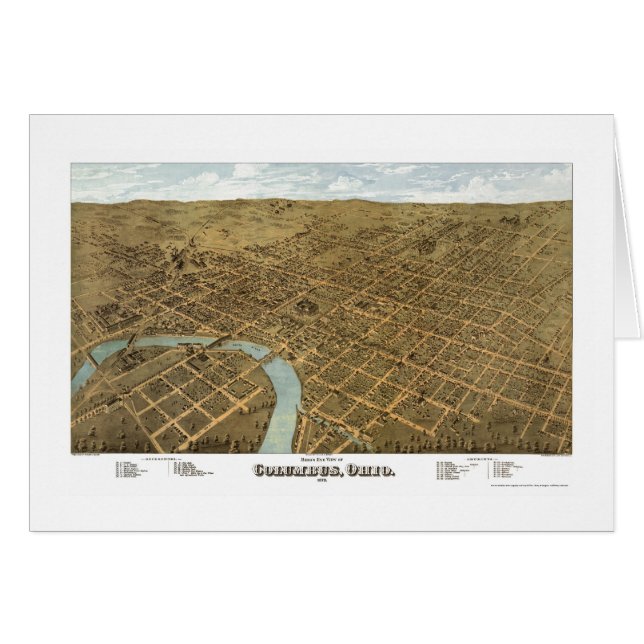 Columbus, OH Panoramic Map - 1872 (Voorkant Horizontaal)