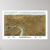 Columbus, OH Panoramic Map - 1872 Poster (Voorkant)