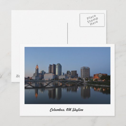 Columbus, Oh Skyline Briefkaart (Voorkant / Achterkant)