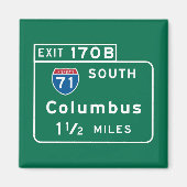 Columbus, OH verkeersbord Magneet (Voorkant)