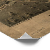 Columbus Ohio 1872 Antiek Panorama Poster (Hoek)