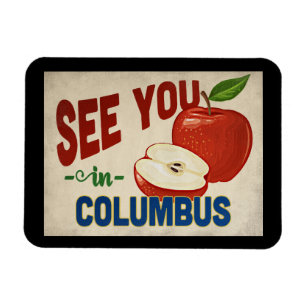 Columbus Ohio Apple - Vintage Travel Magneet