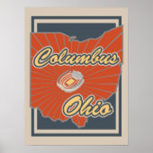 Columbus, Ohio Art Print - Reisposter - 18x24 (Voorkant)
