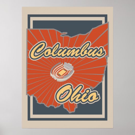 Columbus, Ohio Art Print - Reisposter - 18x24 (Voorkant)